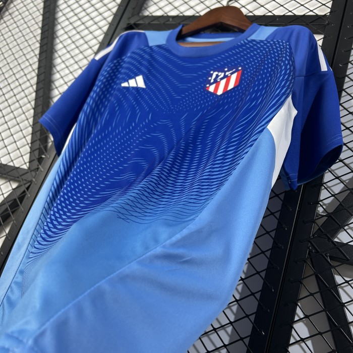 Fan Version 2025-2026 Atletico Madrid Blue Goalkeeper Soccer Jersey Football Shirt