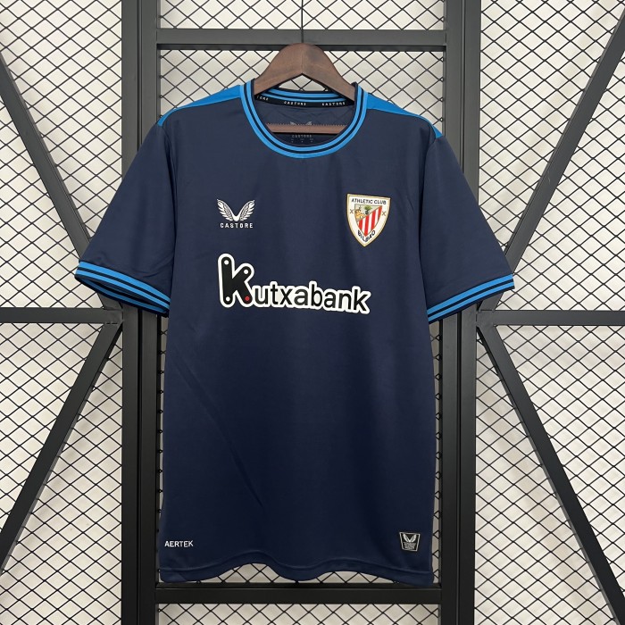 Fan Version 2025-2026 Athletic Bilbao Away Dark Blue Soccer Jersey Football Shirt