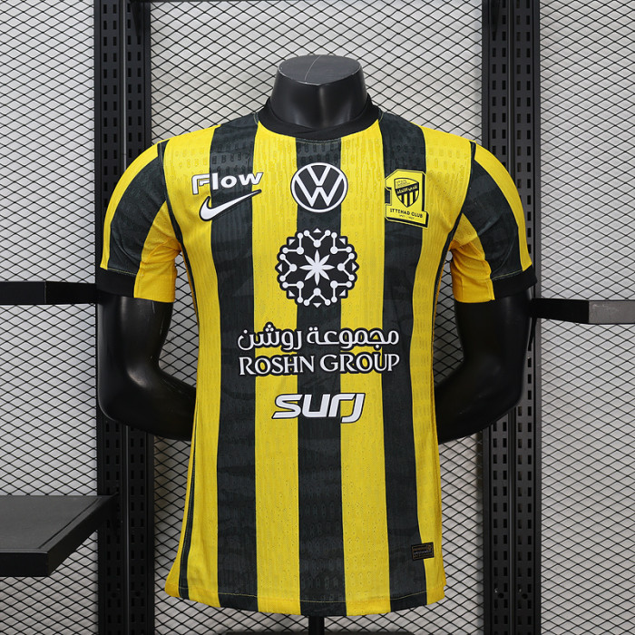 Player Version 2025-2026 Al-Ittihad Home Soccer Jersey Football Shirt