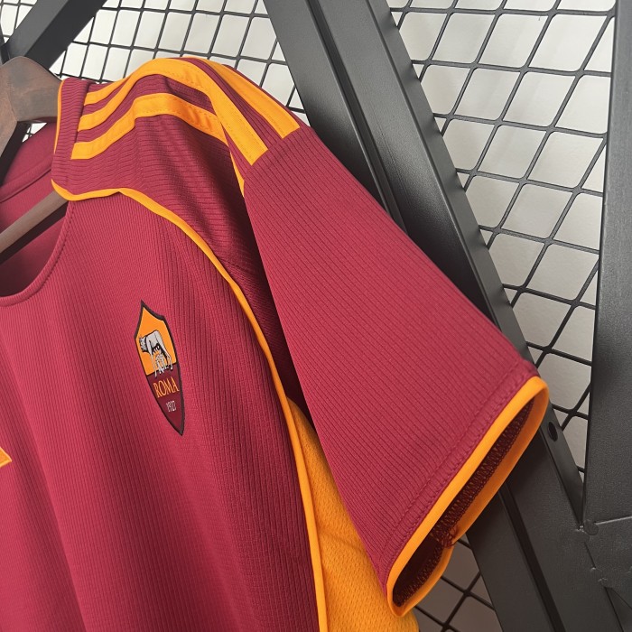 without Sponor Logo Fan Version 2025-2026 As Roma Home Soccer Jersey Football Shirt