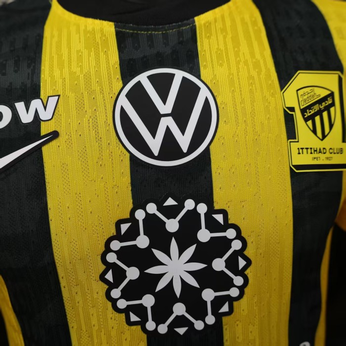 Player Version 2025-2026 Al-Ittihad Home Soccer Jersey Football Shirt