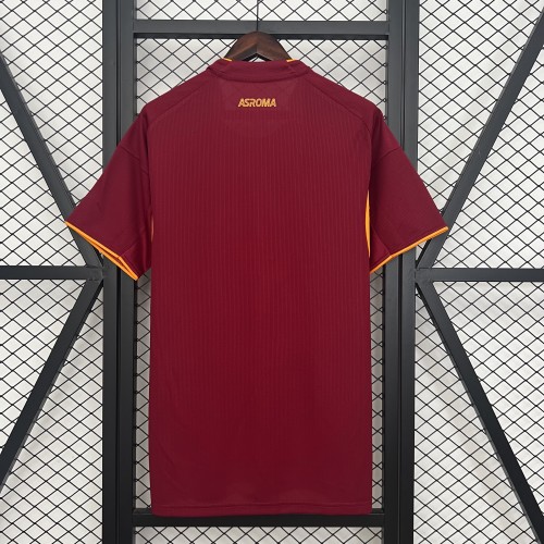 without Sponor Logo Fan Version 2025-2026 As Roma Home Soccer Jersey Football Shirt