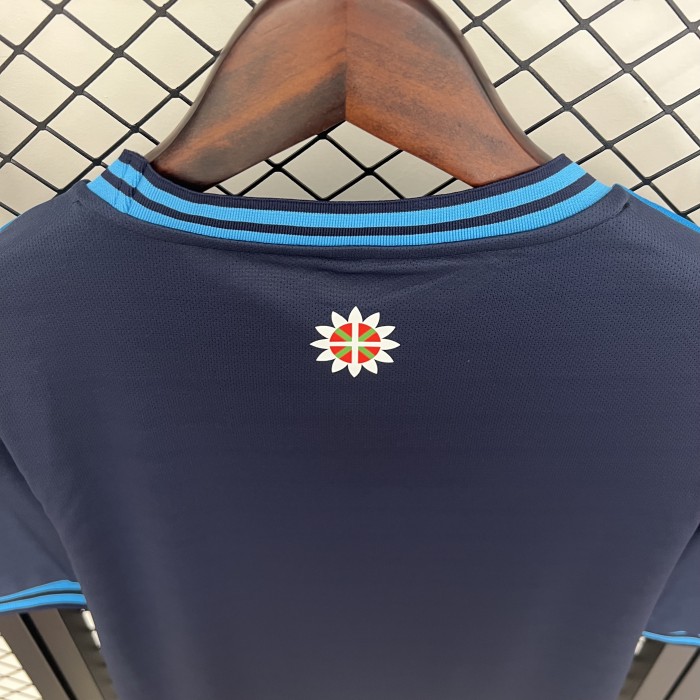 Fan Version 2025-2026 Athletic Bilbao Away Dark Blue Soccer Jersey Football Shirt