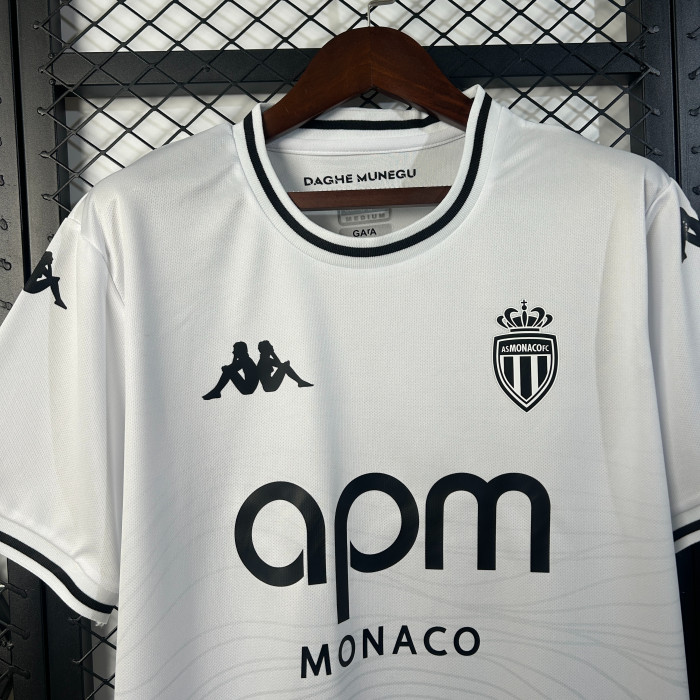 Fan Version 2025-2026 AS Monaco Away White Soccer Jersey Football Shirt
