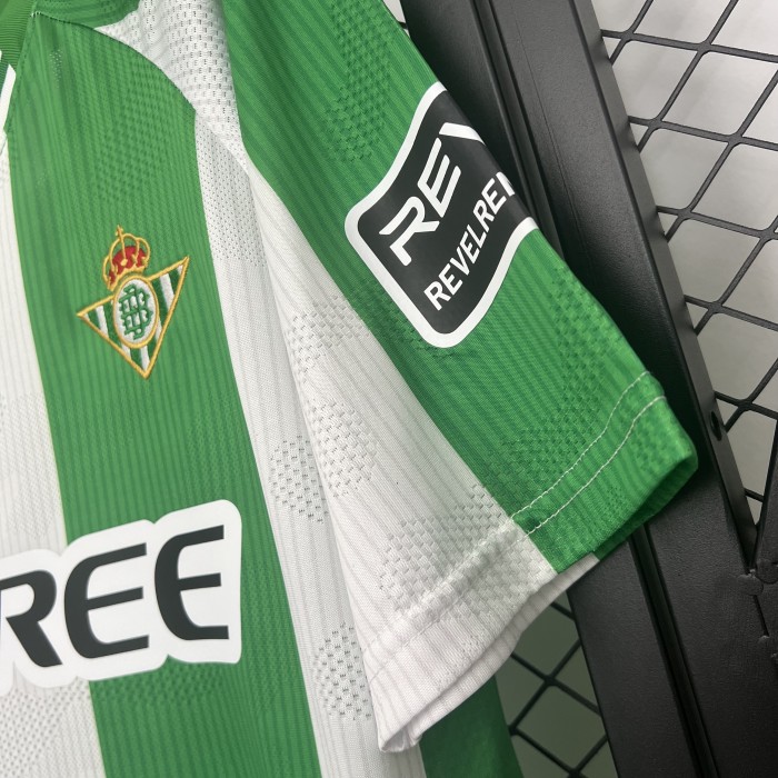 with Laliga Patch Fan Version 2025-2026 Real Betis Home Soccer Jersey Football Shirt