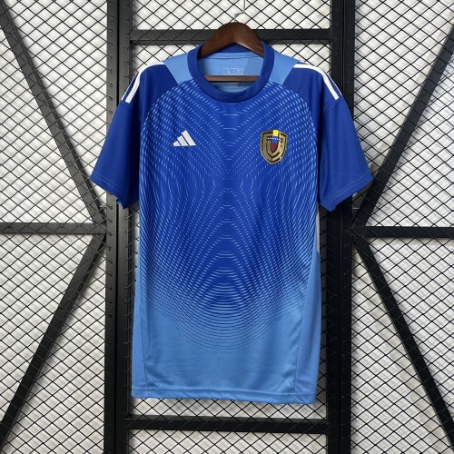 Fan Version 2024-2025 Venezuela Blue Goalkeeper Soccer Jersey Football Shirt