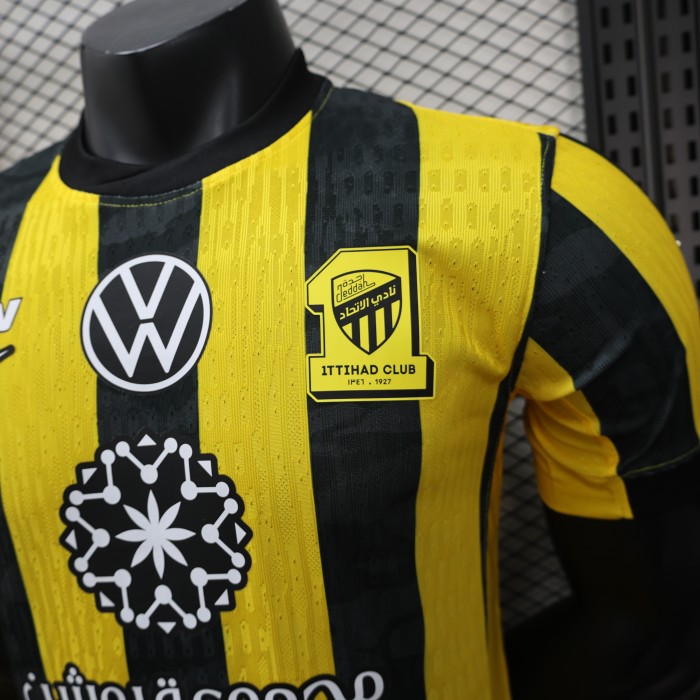 Player Version 2025-2026 Al-Ittihad Home Soccer Jersey Football Shirt