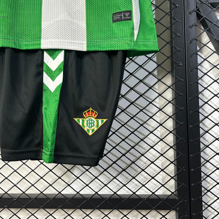 Youth Uniform Kids Kit 2025-2026 Real Betis Home Soccer Jersey Shorts Child Football Set