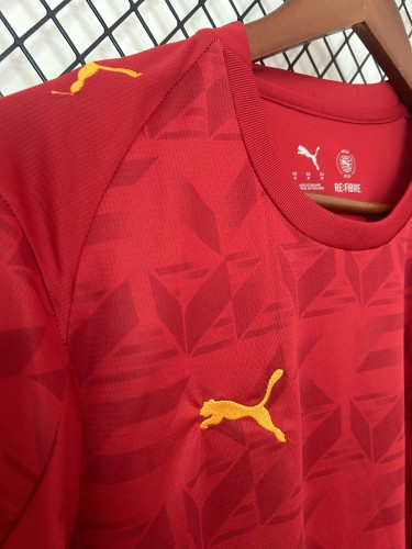 without Sponor Logo Fans Version 2025-2026 Valencia Away Red Soccer Jersey Football Shirt
