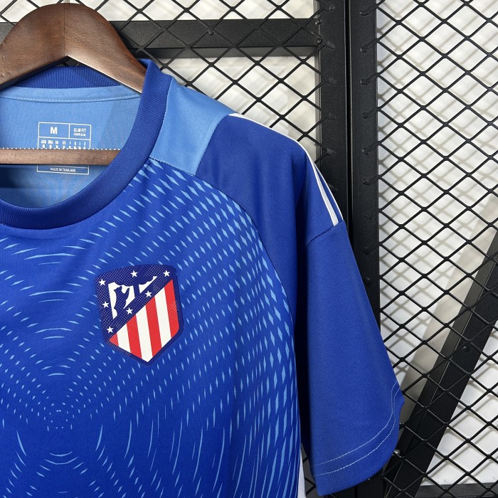 Fan Version 2025-2026 Atletico Madrid Blue Goalkeeper Soccer Jersey Football Shirt