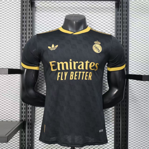 Player Version 2025-2026 Real Madrid Black/Gold Special Version Soccer Jersey Real Football Shirt