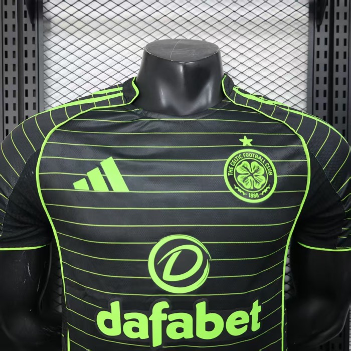 with Sponor Logo Player Version 2025-2026 Celtic Away Soccer Jersey Football Shirt