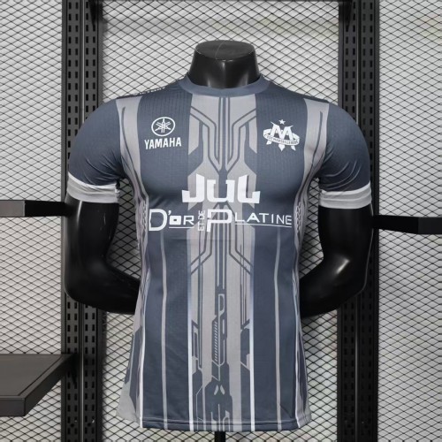 Player Version 2025-2026 Olympique de Marseille Black/Grey Special Edition Soccer Jersey Football Shirt