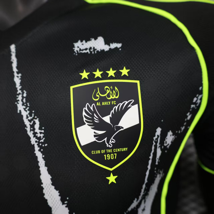 Player Version 2025-2026 Al Ahly Away Black Soccer Jersey Football Shirt
