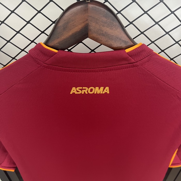 without Sponor Logo Fan Version 2025-2026 As Roma Home Soccer Jersey Football Shirt