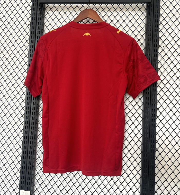 without Sponor Logo Fans Version 2025-2026 Valencia Away Red Soccer Jersey Football Shirt