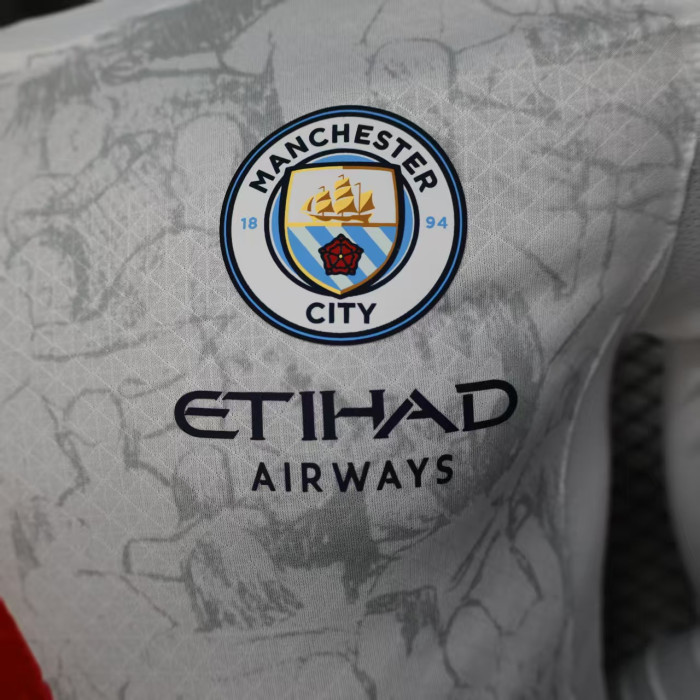 Long Sleeve Player Version Manchester City 2025-2026 Away Soccer Jersey Man City Football Shirt