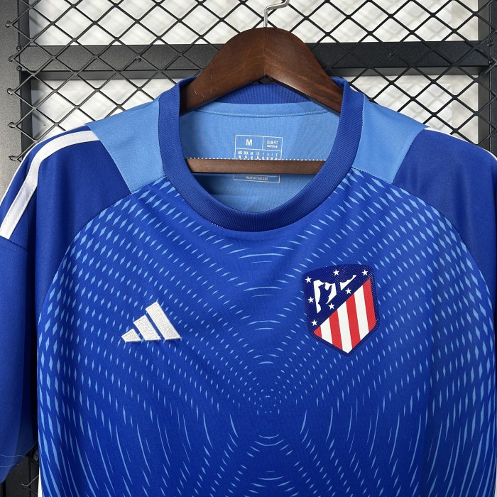 Fan Version 2025-2026 Atletico Madrid Blue Goalkeeper Soccer Jersey Football Shirt