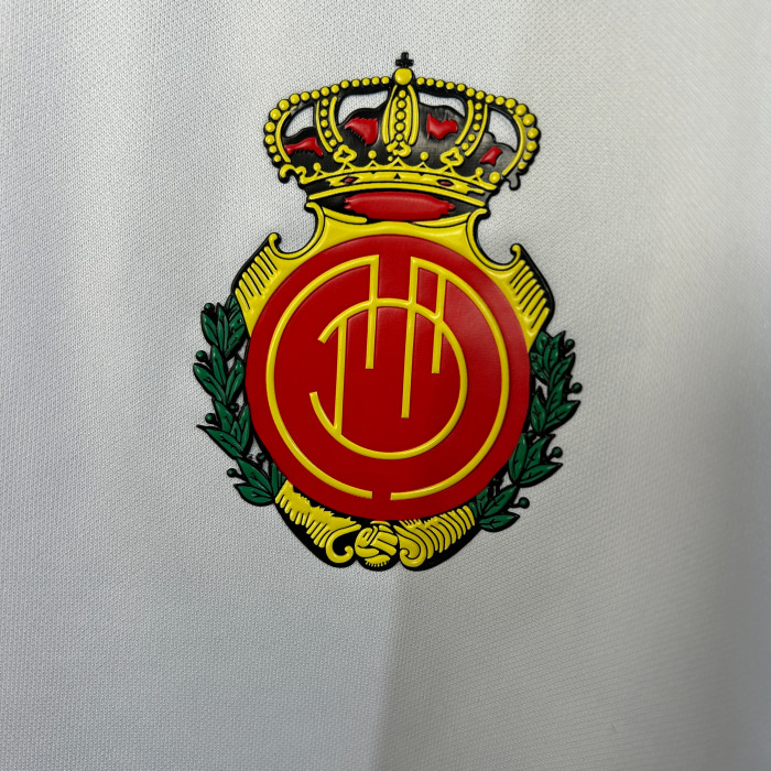with Laliga Patch Fans Version 2025-2026 Mallorca Away White Soccer Jersey Football Shirt