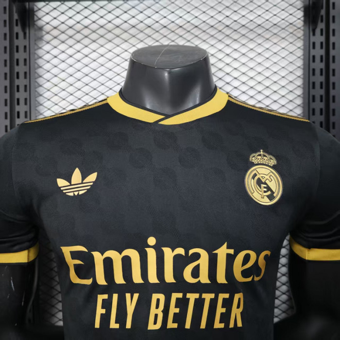 Player Version 2025-2026 Real Madrid Black/Gold Special Version Soccer Jersey Real Football Shirt
