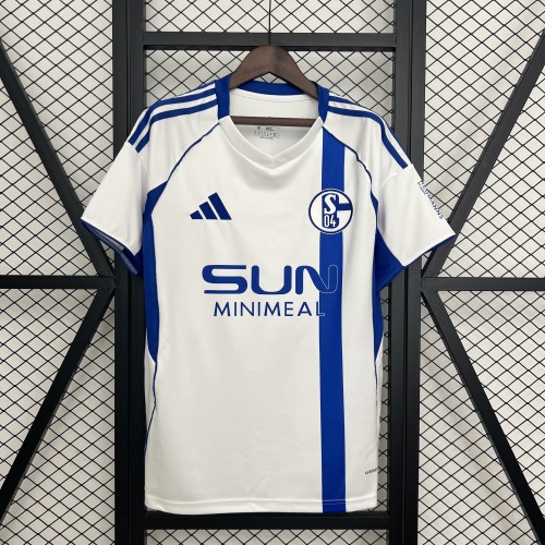 Fan Version 2025-2026 Schalke 04 Away White Soccer Jersey Football Shirt