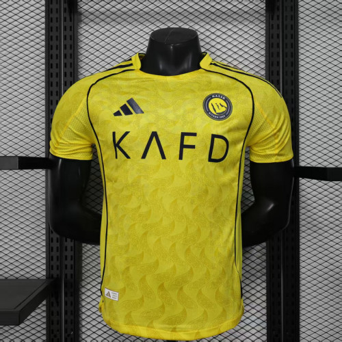 Player Version 2025-2026 Al Nassr Home Soccer Jersey Football Shirt