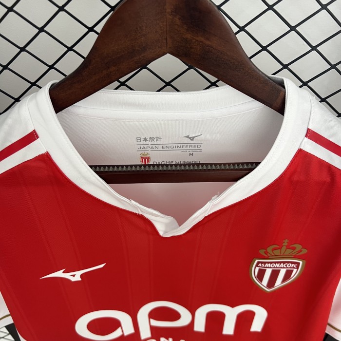 Fan Version 2025-2026 AS Monaco Home Soccer Jersey Football Shirt