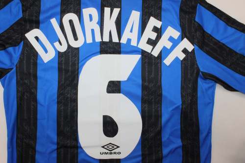 Long Sleeve Retro Jersey 1996-1997 Inter Milan DJOKAEFF 6 Home Soccer Jersey Inter Vintage Football Shirt