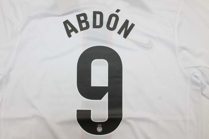 with Laliga Patch Fans Version 2025-2026 Mallorca ABDON 9 Away White Soccer Jersey Football Shirt