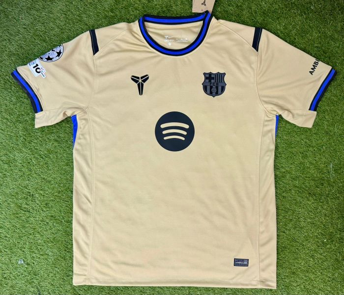 with UCL Patch Barca Camisetas de Futbol Fans Version 2025-2026 Barcelona Away Soccer Jersey