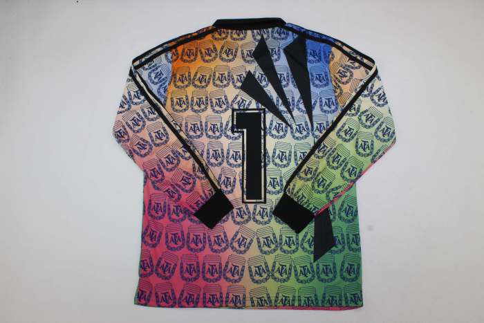 Long Sleeve Retro Jersey 1993-1994 Argentina 1 Colorful Goalkeeper Soccer Jersey Vintage Football Shirt