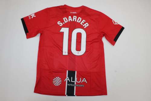 with Laliga Patch Fans Version 2025-2026 Mallorca S.DARDER 10 Home Soccer Jersey Red Football Shirt