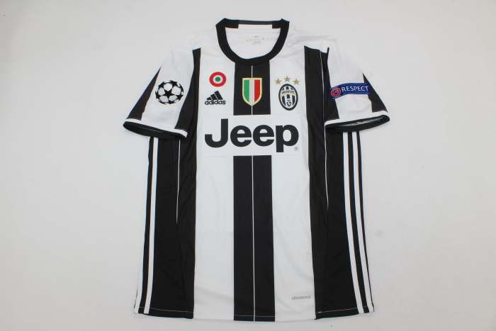 with Italia Coppa+Scudetto+UCL Patch Retro Jersey 2016-2017 Juventus Home Soccer Jersey Vintage Football Shirt