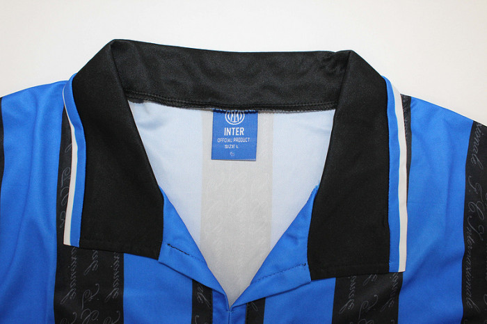 Long Sleeve Retro Jersey 1996-1997 Inter Milan Home Soccer Jersey Inter Vintage Football Shirt