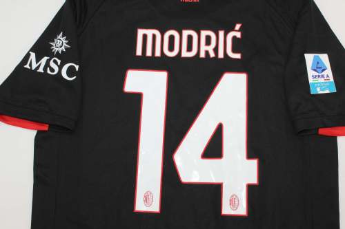 with Serie A Patch Fan Version 2025-2026 AC Milan MODRIC 14 Home Soccer Jersey AC Football Shirt