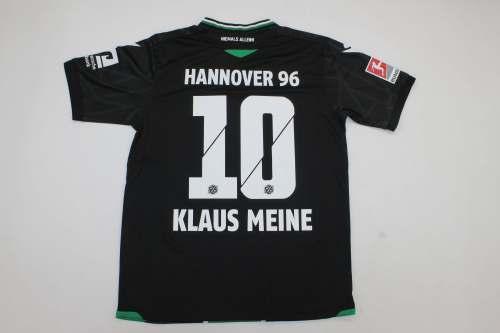 with Bundesliga Patch Fan Version 2025-2026 Hannover 96 KLAUS MEINE 10 Away Black Soccer Jersey Football Shirt