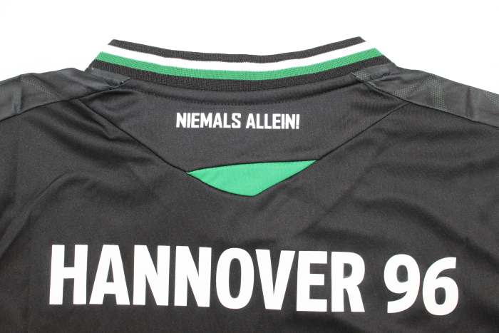 with Bundesliga Patch Fan Version 2025-2026 Hannover 96 Away Black Soccer Jersey Football Shirt