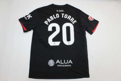 with Laliga Patch Fans Version 2025-2026 Mallorca PABLO TORRE 20 Third Away Black Soccer Jersey Football Shirt