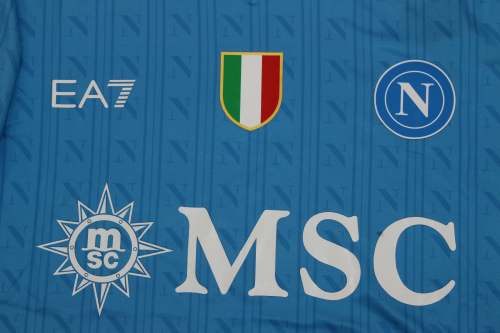 with Scudetto+Serie A Patch Fan Version 2025-2026 Calcio Napoli Home Football Shirt Napoles Soccer Training Jersey