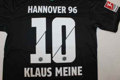 with Bundesliga Patch Fan Version 2025-2026 Hannover 96 KLAUS MEINE 10 Away Black Soccer Jersey Football Shirt