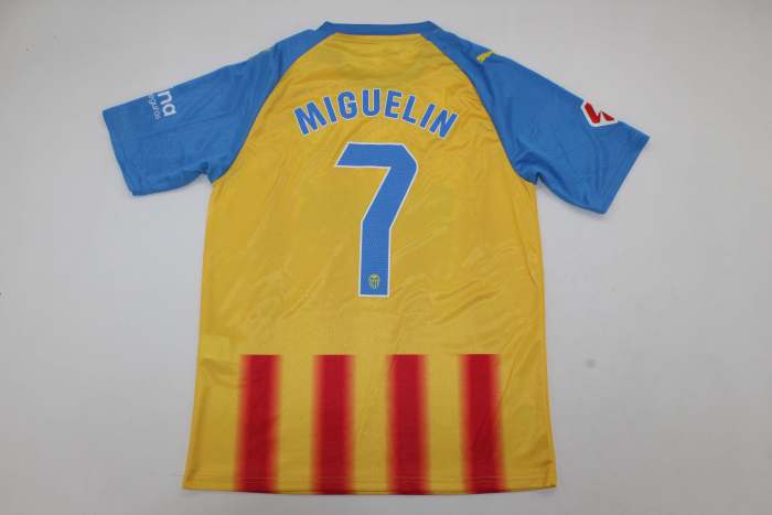 with Sponor Logo+LALIGA Patch Fans Version 2025-2026 Valencia MIGUELIN 7 Third Away Soccer Jersey Football Shirt