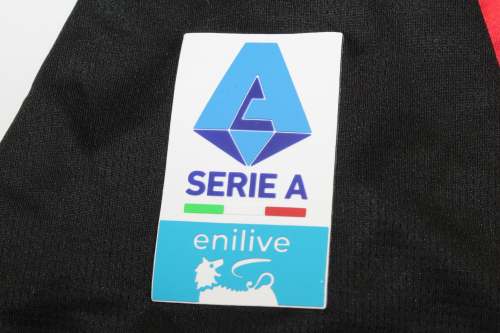 with Serie A Patch Fan Version 2025-2026 AC Milan Home Soccer Jersey AC Football Shirt