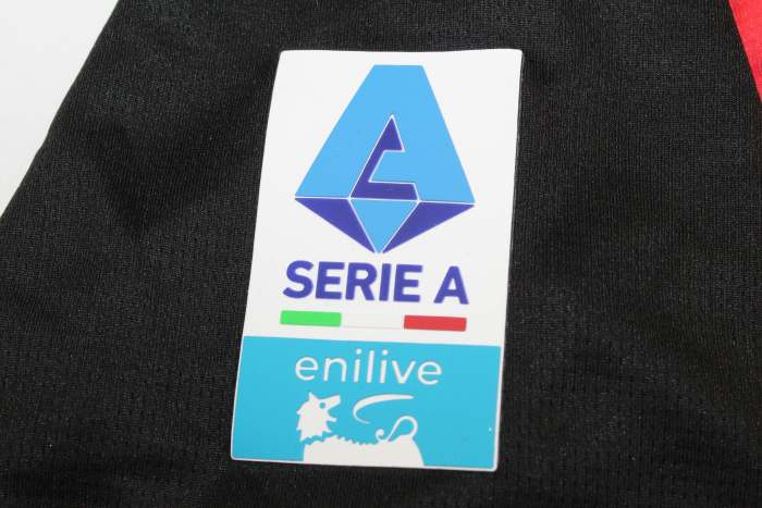 with Serie A Patch Fan Version 2025-2026 AC Milan Home Soccer Jersey AC Football Shirt