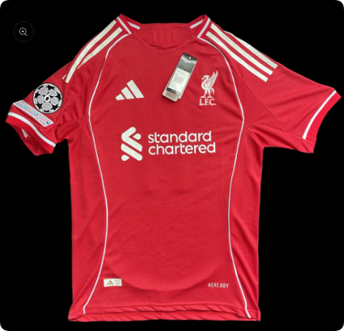 with UCL Patch Fan Version 2025-2026 Liverpool Home Soccer Jersey Football Shirt