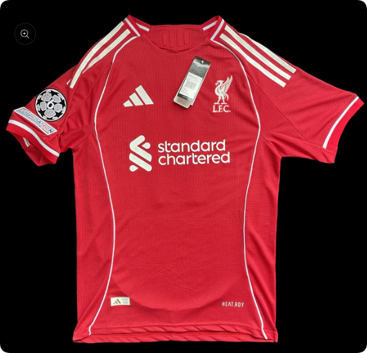 with UCL Patch Fan Version 2025-2026 Liverpool Home Soccer Jersey Football Shirt