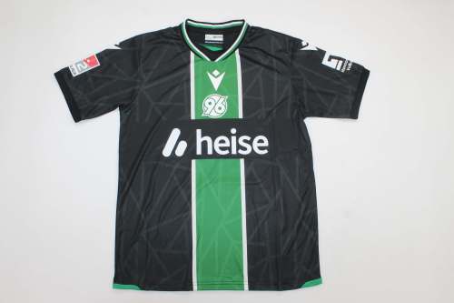 with Bundesliga Patch Fan Version 2025-2026 Hannover 96 Away Black Soccer Jersey Football Shirt