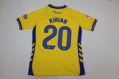 with LALIGA Patch Fan Version 2025-2026 Las Palmas KIRIAN 20 Home Soccer Jersey Football Shirt