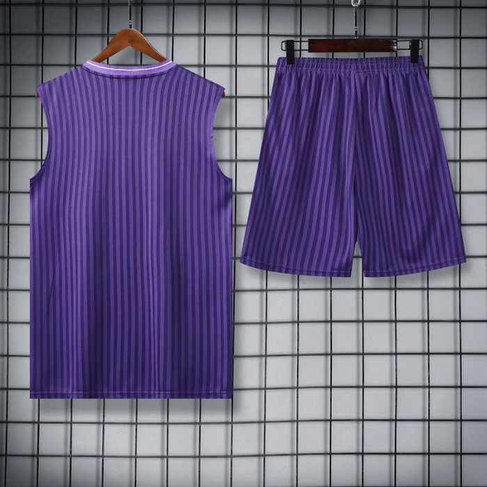 Adult Uniform 2025-2026 Real Madrid Purple Soccer Vest Shorts