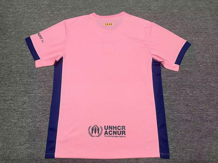 Barca Camisetas de Futbol Fans Version 2025-2026 Barcelona Pink/Dark Blue Soccer Jersey