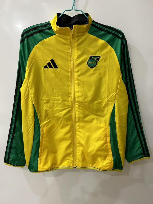 2025-2026 Jamaica Yellow/Black Soccer Reversible Windbreaker Jacket Football Jacket